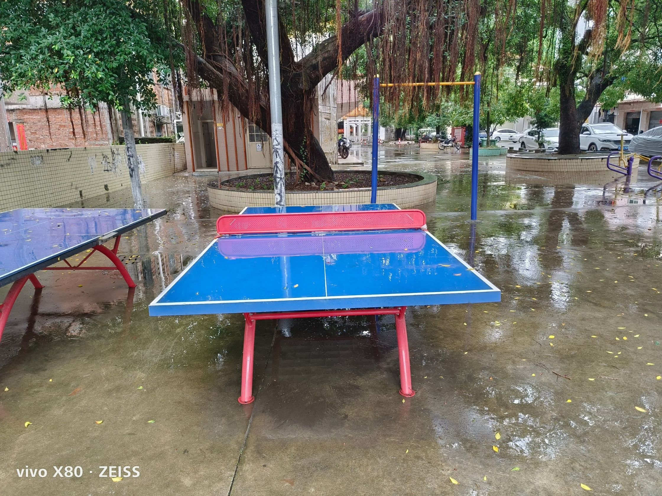 乒乓球台 三乡镇白石村三溪旧小学休闲健身广场硅PU球场项目(图7)